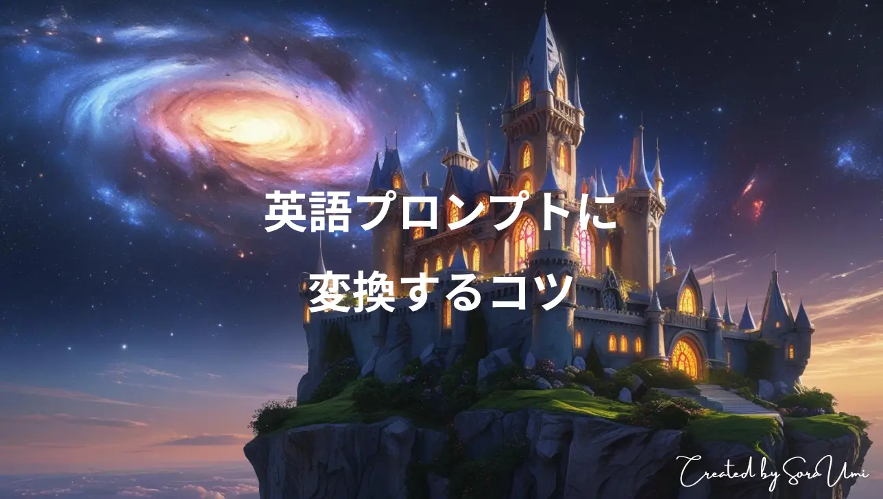 銀河系を背景にしたファンタジー城