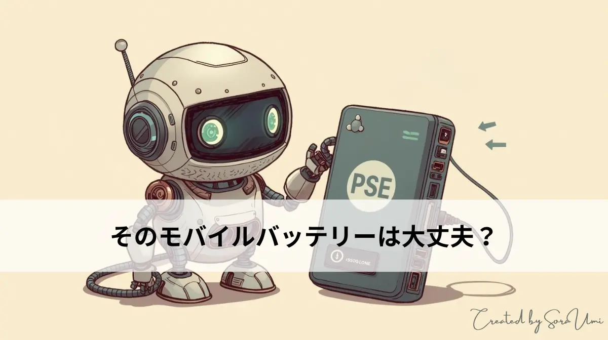 モバイルバッテリーをチェックしているロボット