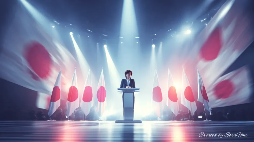 高石政権と日本国旗